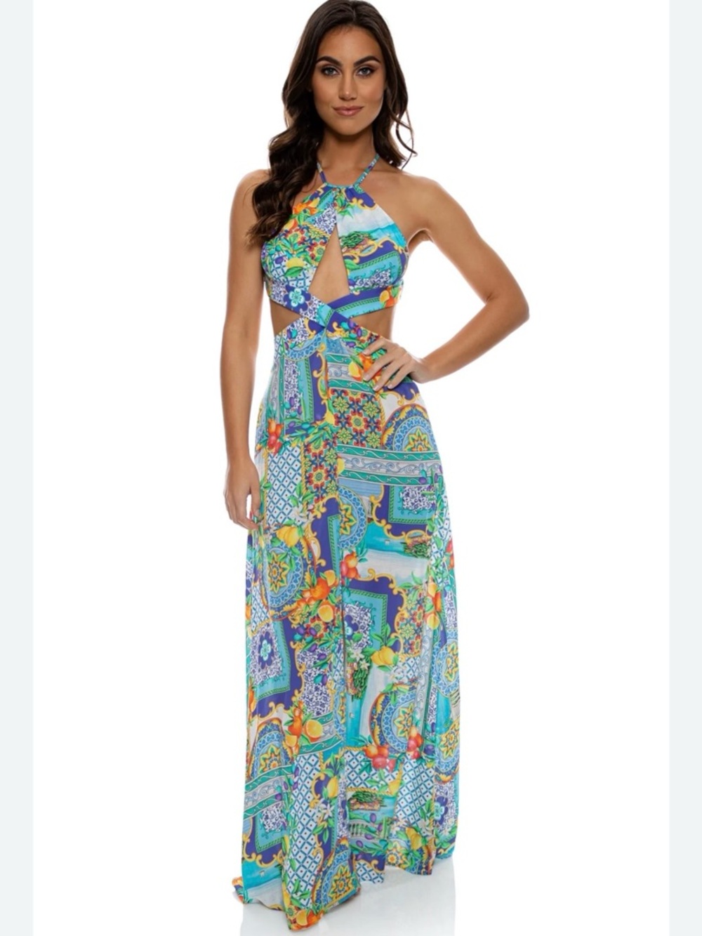 LULI FAMA AMALFI Cutout Dress SIZE SMALL